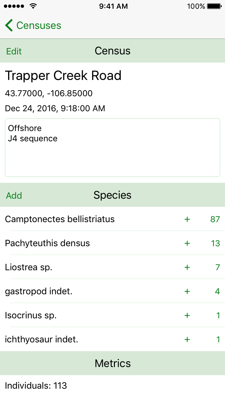 Taxon Single Census